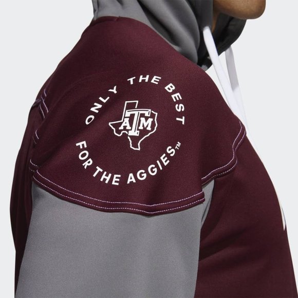 Adidas Men's  ORIGINALS Maroon Texas A&M Aggies Block Stadium Pullover Hoodie - Picture 3 of 9
